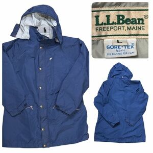 Vintage L.L. Bean Gore-Tex Nylon Hooded Rain Parka Waterproof Jacket